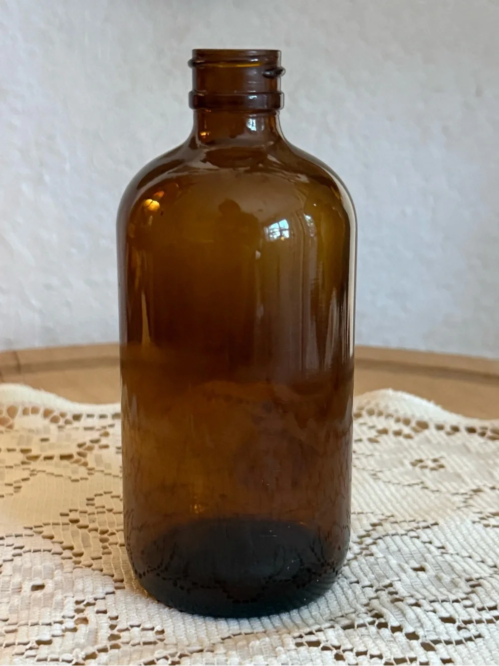 Vintage Amber Glass Bottle Miniature Vase